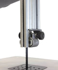 Beast Of A 10 Inch Band Saw With Stand, 3.5 Amp Motor, Two Speed 1520 And 2620 FPM, showing close-up of cutting blade.