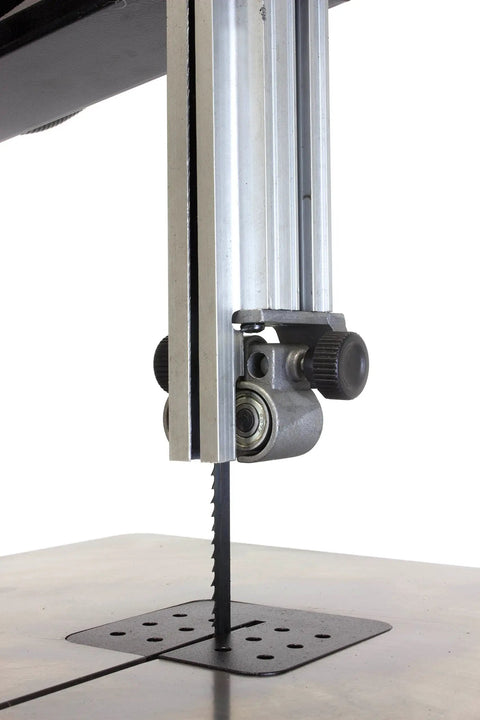 Beast Of A 10 Inch Band Saw With Stand, 3.5 Amp Motor, Two Speed 1520 And 2620 FPM, showing close-up of cutting blade.