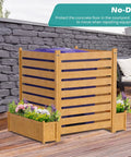 Freestanding Outdoor Privacy Screen Panel With Planter Box For AC Units And Trash Cans, 36 Inch Wide And 45 Inch High, No Dig Kit