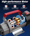 Heavy Duty 12V Oil Extractor Pump Equipped With Pure Copper Motor shows internal components with high-performance motor and smooth operation.