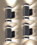4 Pack LED Porch Lights Up and Down Outdoor Wall Light With Aluminum Body Waterproof IP65 3000K Warm White 5W ETL Certified