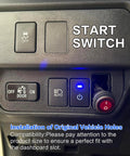 12V Blue LED Push Button Switch Waterproof Toggle With 4 Wire Connector Kit For Car Modifications Start Button
