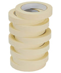 Masking Tape Pack 10 Rolls, 0.75 Inch By 55 Yards, Beige And White General Purpose Tape for DIY Painting and Crafts
