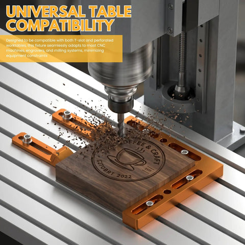 CNC Workpiece Positioning Rig For T Slot And Perforated Tables Side Clamp Woodworking Rig For CNC Machining and DIY Locks In