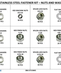 1041 Piece Nuts And Washers Fastener Kit With Durable Plastic Organizer Inch Size Stainless Steel Assortment Including Flat Washers Lock Washers Finished Nuts Machine Screw Nuts Nylon Lock Nuts For Any DIY Project diagram