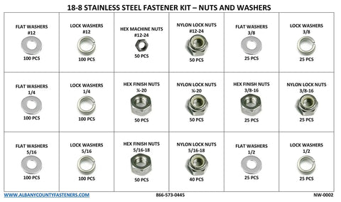 1041 Piece Nuts And Washers Fastener Kit With Durable Plastic Organizer Inch Size Stainless Steel Assortment Including Flat Washers Lock Washers Finished Nuts Machine Screw Nuts Nylon Lock Nuts For Any DIY Project diagram