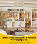 Modular Closet System With Nine Drawers And Eight Shelves For Walk In Rooms Includes Ten Hang Rods stands in a bright room with a mirror.