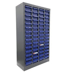 Side view of 60 Drawer Nut And Bolt Storage Cabinet For Workshop And Garage Heavy Duty Steel Parts Organizer With ABS Drawers Screw And Hardware Bin Craft Cabinet For Small Parts And Tools