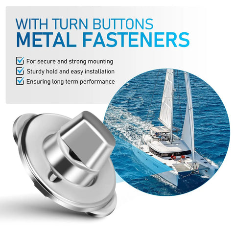 Built Tough Galvanized Turn Button Fasteners Twenty Pack Twist Lock Hardware showcasing a metal fastener for boat and tarp use.