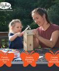 Butterfly House DIY Art And Craft Kit For Kids And Adults, Wooden Building Toy With Painting Projects, STEM Gift For Hands On Learning, Create A Colorful Butterfly Habitat And Decorate Together For The Whole Fam, mother and child painting wooden butterfly house