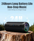 Outdoor Waterproof Bluetooth Speaker With Bass Boost And 35W Power For Loud Stereo Sound IPX7 Portable Party Speaker with Colorful Lights