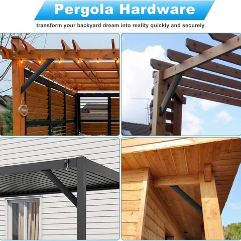 Heavy Duty 45 Degree Angle Support Bracket Corner Kit For Wooden Beams And Columns Perfect Alignment For Gazebos Patios Decks And Treehouses Prevents Sagging And Bending Under Heavy Loads