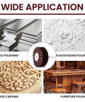 7 Piece Abrasive Cloth Flap Wheel Set With One Quarter Inch Shank for steel, plasterboard, wood, and furniture polishing
