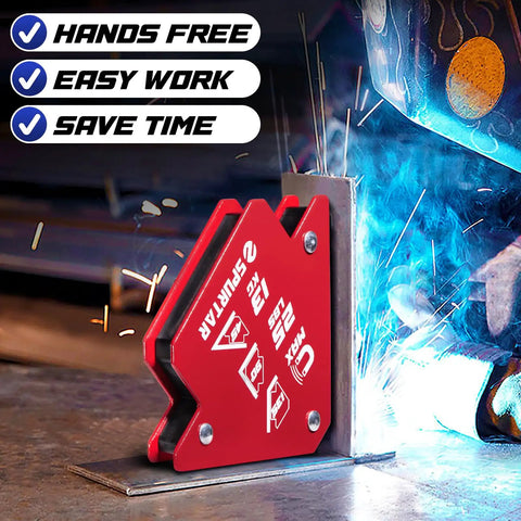 Welding Magnets Set 25 Lbs Each, 4 Pieces With Clamps, Heavy Duty Magnetic Holders for 45 Degree Angles in use during welding