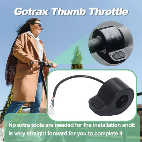 Electric Scooter Thumb Throttle Replacement With Female Plug For Gotrax GXL V2 And Apex Series shown with connectors
