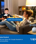 Matter Compatible Smart WiFi Power Strip Offering Individual Outlet Control And Live Energy Tracking To Keep All Your Gear Fully Charged Slash Monthly Bills And Guard Your Rig Against Power Spikes For Bedroom Or Office Boss Setups in cozy living room setting.