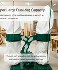 Intsuprmii Dual Bag Dust Collector For Woodworking, 2300Cfm Industrial Dust Collection System With 81 Gallon Canister showing dual bag capacity.