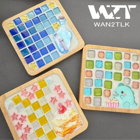 White Mosaic Crystal Grout 200G No Water Needed Direct Caulking For Mosaics Tile Tools on colorful mosaic coasters.