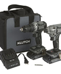 Brushless 20 Volt Drill Driver And Impact Driver Kit With One Half Inch And One Quarter Inch Chucks Dual Speed Gearbox