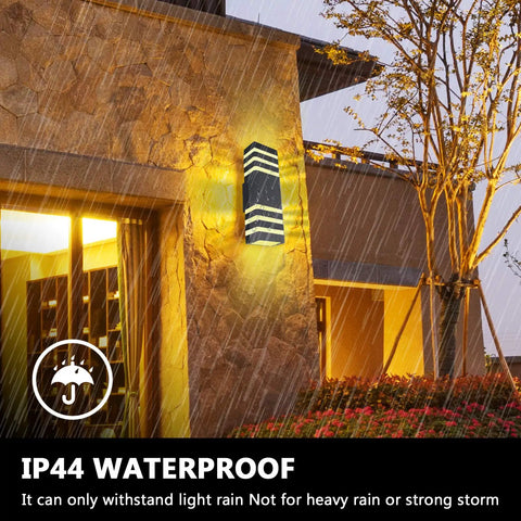 Weatherproof LED Wall Sconce Outdoor Light 5W Black Exterior Up Down Lamp With 5000K Warm White IP65 Waterproof for porch