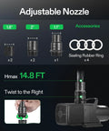 VIVOSUN adjustable nozzle kit for a submersible water pump; adapters (1.8", 2", 1.1") and four rubber seals