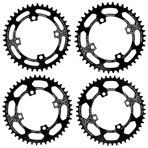 Round Oval 104 BCD Chainring 34T 36T 38T 40T black narrow wide teeth 4mm thick single speed systems for bikes