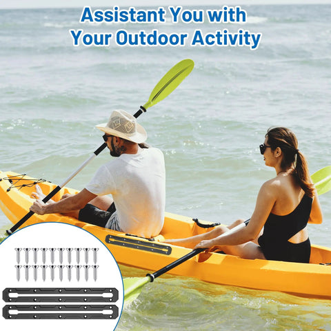 13.3 Inch Kayak Gear Track Set Two Pack With Low Profile Rails For Mounting Rod Holders Cup Holders Anchor Cleats And Gear Storage Includes 20 Stainless Steel Screws For Secure Marine Use On Fishing Kayaks on orange kayak with screws