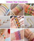 Colorful beaded bracelets from All In One Glass Seed Beads Kit With Over 44000 Beads In 144 Colors 1000 Charms Clasps Chains