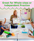 Teacher using 12 Pack Phonemic Awareness Dry Erase Cards 9 By 12 Inch for sound, syllable, and phonics practice with students