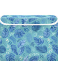 Sturdy Collapsible Storage Bin With Flip Top Lid And Easy Grip Handles For Bedroom Organization 300d Oxford Fabric Foldable Closet Box with tropical leaf design.