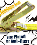 Two Pack 2 Inch by 27 Foot Ratchet Straps Tie Downs 10000 Lb Heavy Duty J Hook Wire End Straps For Trucks Trailers Flatbeds And Cargo Carriers Durable Tie Downs For Secure Hauling with aluminum handle and zinc plating