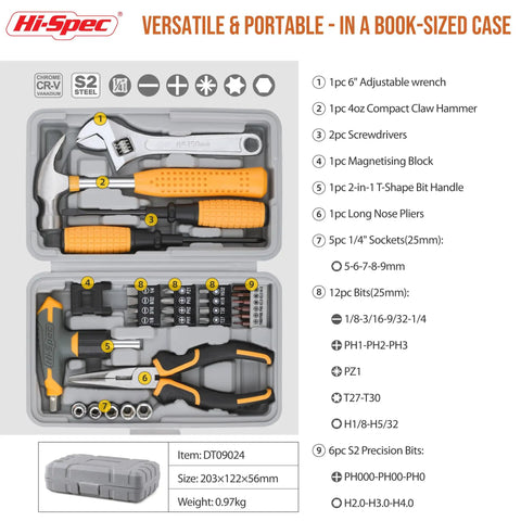 Heavy Duty Magnetic T Handle Ratchet Wrench And Screwdriver Set With Rugged Carry Toolbox 30 Piece Boss Grade Diy Fix It Kit Pliers Hammer No Sweat Multi Driver Rig in portable case.