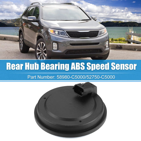 Rear Hub Bearing ABS Speed Sensor Cap Fits Kia Sorento 2015-2020 And Hyundai Genesis G80 G90 2017-2022 Rear Left Or Right Wheel Sensor Replacement, shown with vehicle and part number.