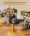 Full On Game Changer Electric Dual Motor L Shaped Standing Desk With Extra Storage Hutch One Touch Smooth Lift for Relaxed Posture Flow.