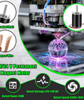 All In One 12V 24V DC Geared Motor Kit With Speed Controller 3500 7000 RPM High Speed Permanent Magnet Motor in operation, highlighting key features like threaded shaft and copper wire, showcasing a 3D printing application.