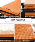 Close-up of EVA foam pad of Heavy Duty Foldable Garden Kneeler And Seat With Two Tool Bags, showing thickness and texture.