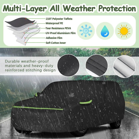 Bronco 4 Door Car Cover For 2021 To 2025 Stormproof All Weather Heavy Duty 6 Layer Waterproof Sun Rain UV Dust Snow Protection