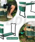 Garden Kneeler Seat With Upgraded Thick Kneeling Pad And Large Tool Pouch Foldable Stool Supports Up To 330 Lb in use