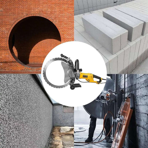 Top Shelf 5000W Electric Wall Chaser Slab Cutter on job site with concrete, brick, and masonry for clean cuts.