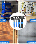 Wall Mount Screwdriver Organizer And Pliers Holder With Hammer Rack in various workshop setups.