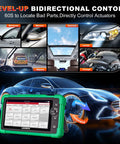 Heavy Duty Electric Vehicle Diagnostic Scanner For Hybrid Whips Featuring Bidirectional Controls with display and car graphic.