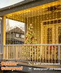 Cozy Bedroom Curtain Lights 200 LED Fairy String Lights 6.6x6.6 Feet Warm White With Remote 8 Modes for porch decor