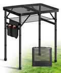 Upgraded Folding Grill Table For Outdoor BBQs Metal Portable Camping Table With Three Height Settings Up To 28 Inches Lightweight Foldable 24 By 15.8 Inches Durable Prep Surface For Grilling And Tailgating.