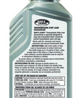 Back view of a bottle of Transmission Stop Leak 11 Oz Grey Sealer That Stops Leaks Restores Gaskets And Works With All Transmission Fluids
