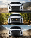 Tough As Nails Front Grille Mesh Shield For Tesla Cybertruck 2025 2026 Plus showing protection against debris on road and trail.