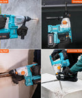 20V Cordless SDS-Plus Rotary Hammer Drill With Brushless Motor in use for drilling, chiseling, and demolition on concrete surfaces