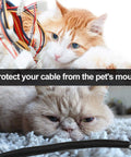 Cats near wires and Split Cable Sleeve Set For USB Chargers And Audio Video Cables, Black Wire Loom Tubing