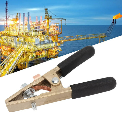 Workhorse 300A Brass Welding Ground Clamp With 45mm Opening A Type Earth Clip Premium Conductive Grounding Tool For Welders Shipyards Steel Structures Oil Rigs And Cars Black Cover on offshore rig
