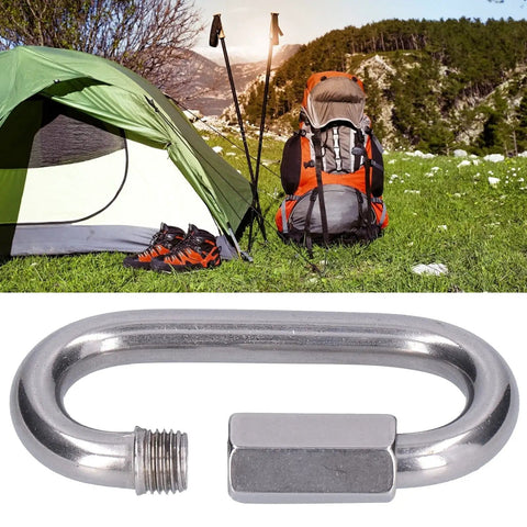10 Pack Quick Link Connectors in Stainless Steel 304 Built Tough Heavy Duty Carabiner Style Chain Links Threaded Locking For Outdoor Gear Camping Hiking Boating M8 Easy Install