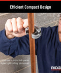 Using Compact Auto Feed Tubing Cutter For Tight Spaces, 1/4 To 1-1/8 Inch Copper Aluminum Brass And Plastic Tubing on pipe